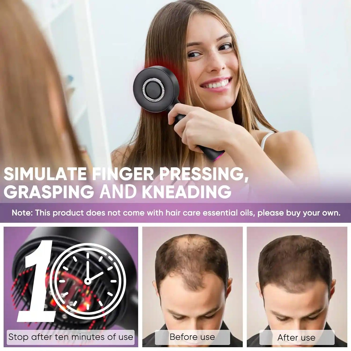 Zaymira Beauty Scalp Massager Brush - Red Light Therapy