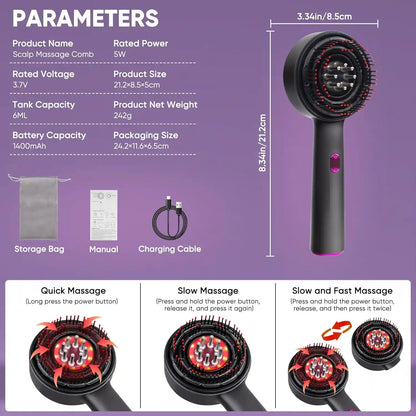 Zaymira Beauty Scalp Massager Brush - Red Light Therapy