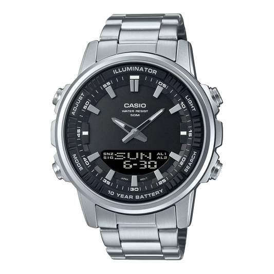 Casio Men's Watch Black - Digital & Analogue (10 Years Battery Life)